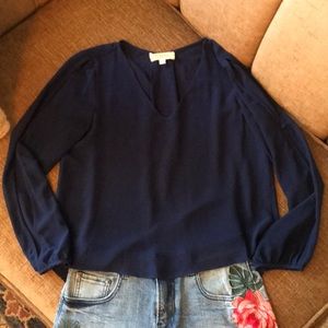 Sheer navy blouse Small